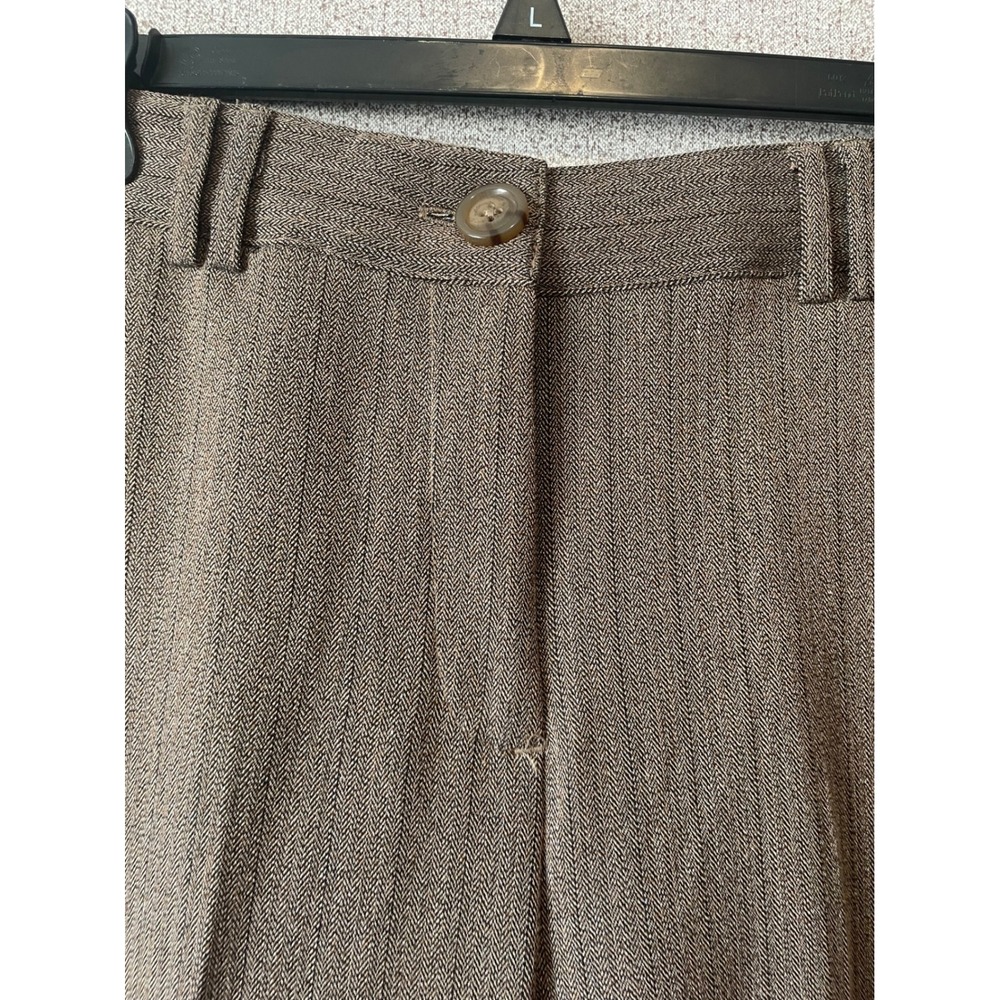 Laura Scott Missy Brown Herringbone Pants No Gap‎ Waistband Size 10 Career - Picture 2 of 8